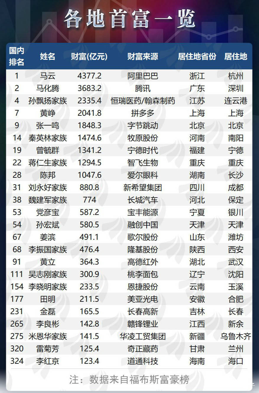 最新中国富豪榜揭示经济繁荣与变迁的脉络