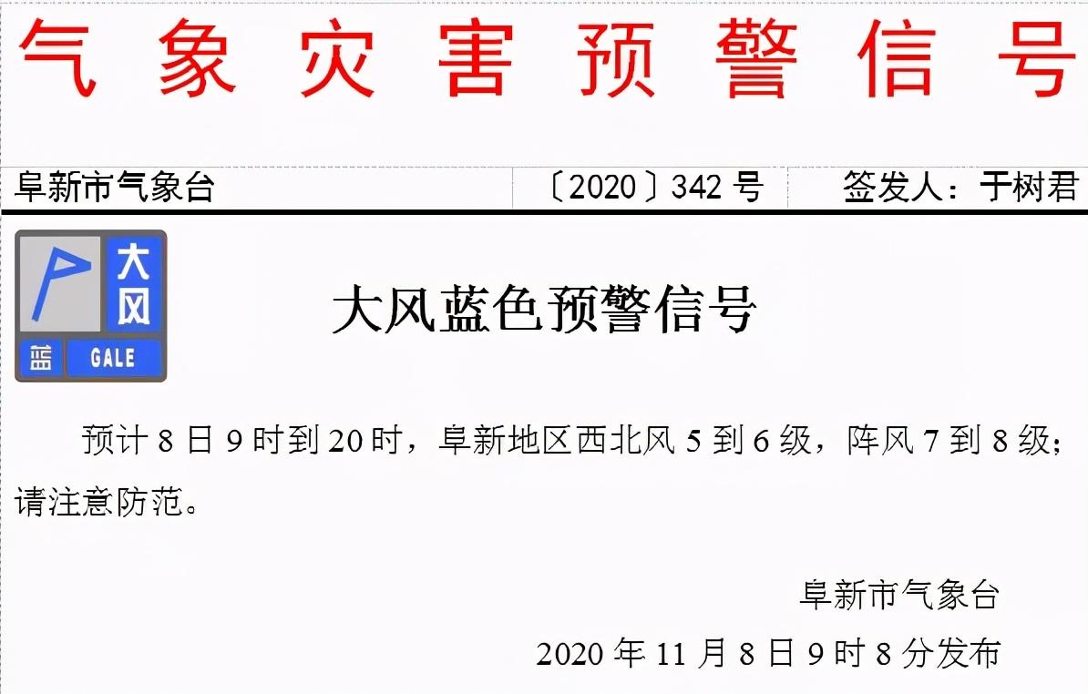 阜新最新天气预报更新通知